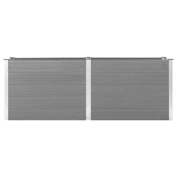 vidaXL Садова Піднесена Клумба Сірий 250x50x91 см ДПК