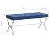 vidaXL Лавка Синій 99 см Оксамитова Тканина і Нержавіюча Сталь