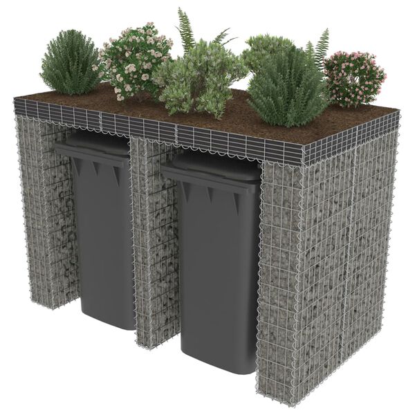 vidaXL Стіна з Габіонів для Смітників 190x100x130 см Оцинкована Сталь