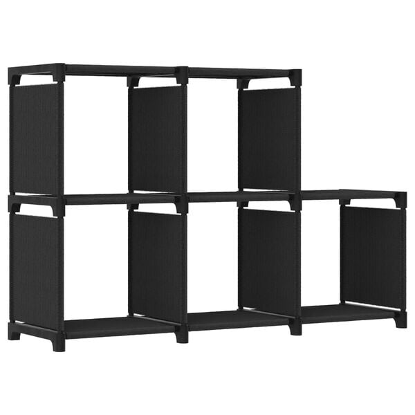 322602 vidaXL 5-Cube Display Shelf Black 103x30x72,5 cm Fabric