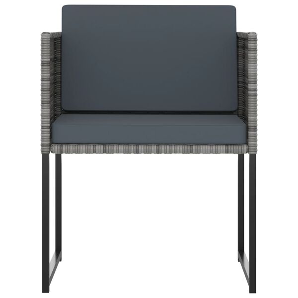 vidaXL Садовий Обідній Комплект 9 Од. з Подушками Сірий Поліротанг