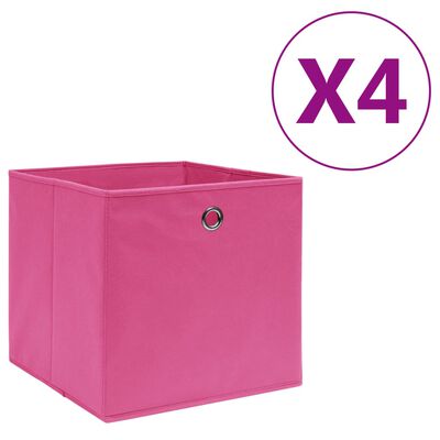 vidaXL Коробки для Зберігання 4 шт Рожевий 28x28x28 см Неткане Полотно