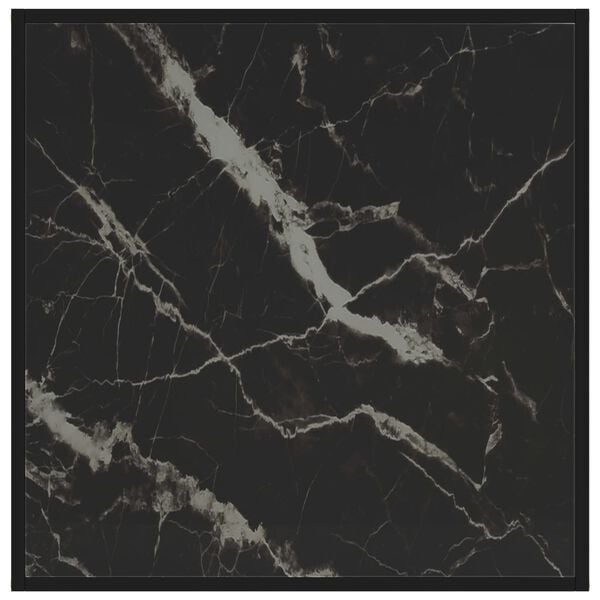 vidaXL Журнальний столик Чорний 80х80х35 см Загартоване скло