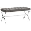 vidaXL Лавка Сірий 99 см Оксамитова Тканина і Нержавіюча Сталь