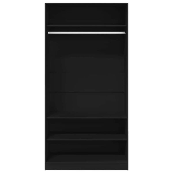 800226 vidaXL Wardrobe Black 100x50x200 cm Chipboard