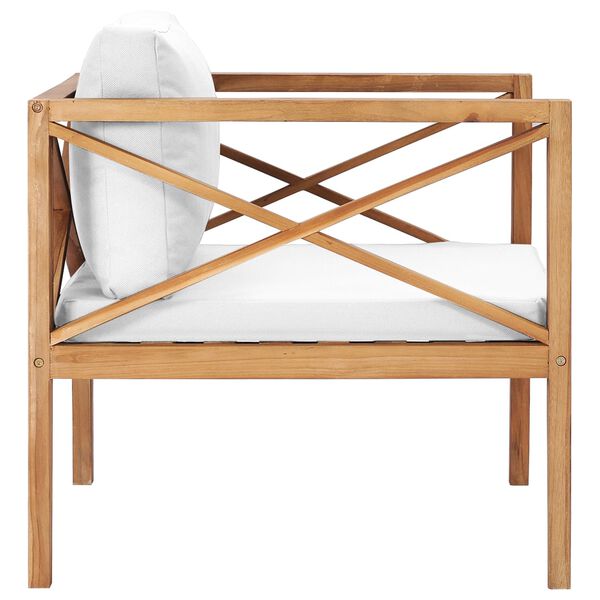 vidaXL Садове крісло з кремовими подушками Масив тикового дерева