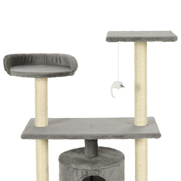 170512 vidaXL Cat Tree with Sisal Scratching Posts 95 cm Grey
