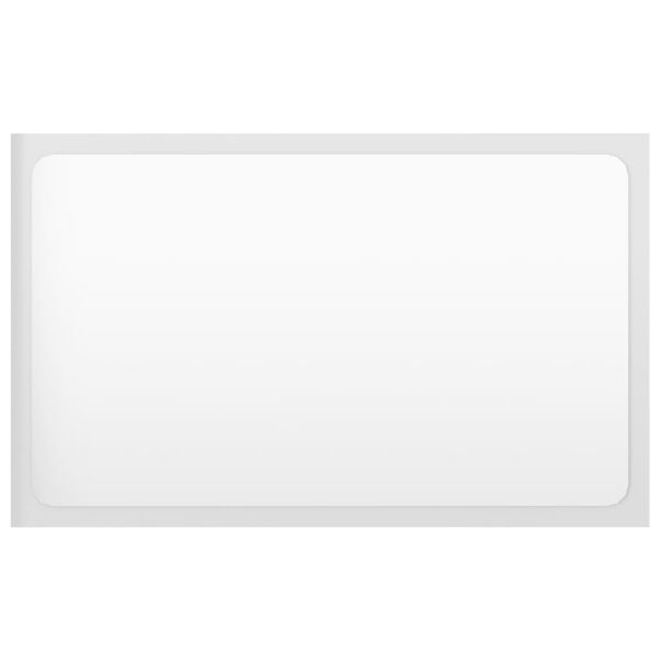 804611 vidaXL Bathroom Mirror High Gloss White 60x1,5x37 cm Chipboard