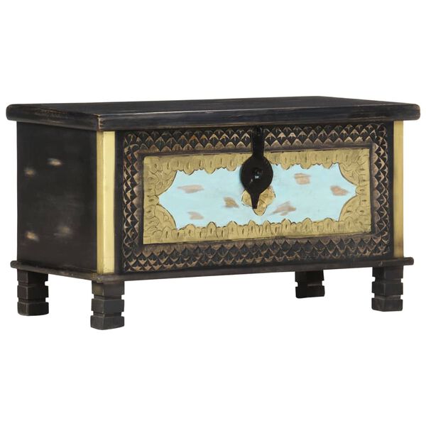 vidaXL Скриня для Зберігання Чорний 80x40x45 см Масив Дерева Манго