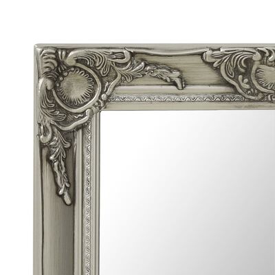 vidaXL Настінне дзеркало в стилі Бароко Сріблястий 50x80 см