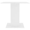 800252 vidaXL Dining Table White 80x80x75 cm Chipboard