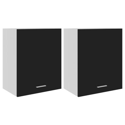 805079 vidaXL Hanging Cabinets 2 pcs Black 50x31x60 cm Chipboard