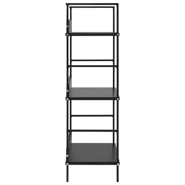 288218 vidaXL 3-Layer Book Shelf Black 60x27,6x90,5 cm Chipboard