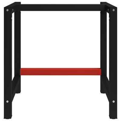 vidaXL Каркас робочого стола Чорний і червоний 80x57x79 см Метал