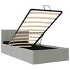 285576 vidaXL Hydraulic Storage Bed Frame Light Grey Fabric 90x200 cm