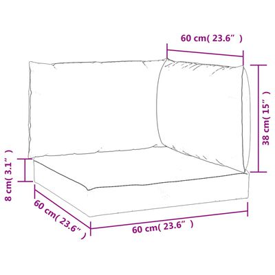 vidaXL Подушки для дивана з піддонів 3 шт Синій Тканина