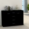800685 vidaXL Sideboard Black 88x30x65 cm Chipboard