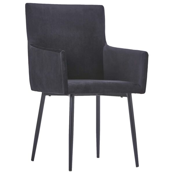 vidaXL Обідні стільці з підлокітниками 2 шт Чорний Оксамит