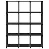 vidaXL Етажерка-вітрина на 12 кубів Чорний 103x30x141 см Тканина