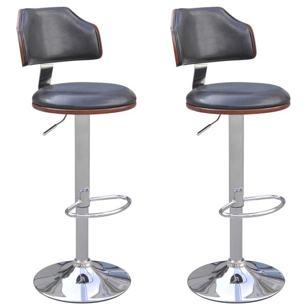 vidaXL Барні стільці 2 шт. Каркас з гнутої деревини/Штучна шкіра