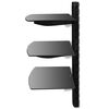 vidaXL 3-рівнева настінна етажерка для DVD Чорний Скло