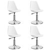 vidaXL Поворотні обідні стільці 4 шт Білий Штучна шкіра