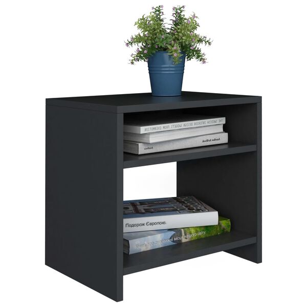 800011 vidaXL Bedside Cabinet Black 40x30x40 cm Chipboard