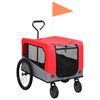 vidaXL Коляска-Велопричіп для Домашніх Тварин 2-в-1 Червоний і Сірий