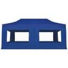 vidaXL Професійний Розкладний Святковий Намет з Боковинами Синій 6х3 м