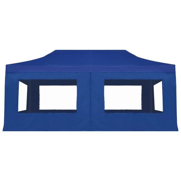vidaXL Професійний Розкладний Святковий Намет з Боковинами Синій 6х3 м