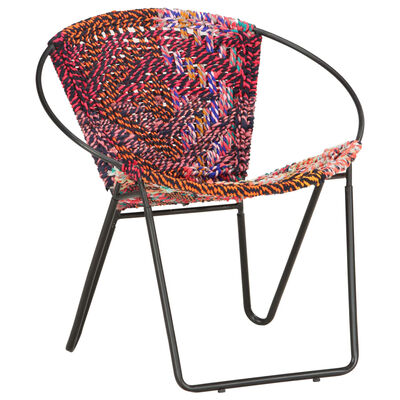 vidaXL Круглий стілець Різнобарвна тканина хінді