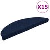 vidaXL Самоклеючі Сходові Килимки 15 шт Темно-Синій 56x17x3 см