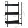288218 vidaXL 3-Layer Book Shelf Black 60x27,6x90,5 cm Chipboard