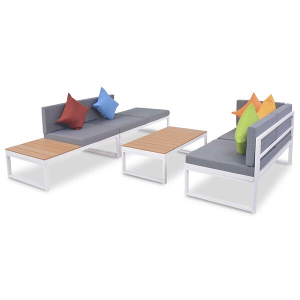 vidaXL Комплект Садових Меблів 4 Од. з Подушками Алюміній і ДПК