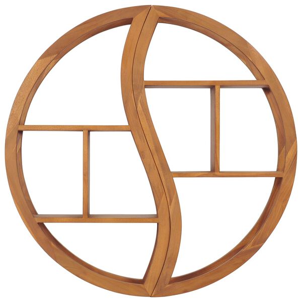 vidaXL Настінна Полиця Інь-Ян 100х20х100 см Масив Тикового Дерева