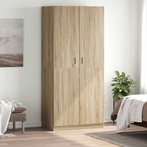 800633 vidaXL Wardrobe Sonoma Oak 90x52x200 cm Chipboard