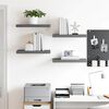 vidaXL Настінні полиці з прихованим кріпленням 4 шт Глянцевий Сірий 50x23x3,8 см МДФ