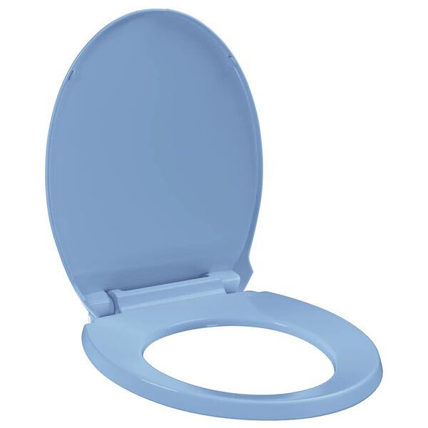 145823 vidaXL Soft-Close Toilet Seat Quick Release Blue Oval