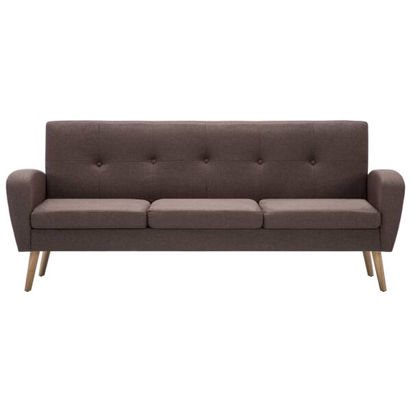 vidaXL Диван 3-місний Коричневий Тканина