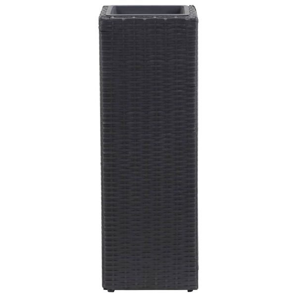 vidaXL Садова Піднесена Клумба Чорний 28x28x80 см Поліротанг