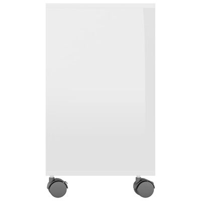 vidaXL Приставний столик Глянцевий білий 70x35x55 см Деревні пластики