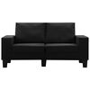 vidaXL Диван 2-місний Чорний Тканина