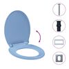 145823 vidaXL Soft-Close Toilet Seat Quick Release Blue Oval