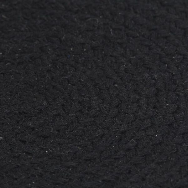 vidaXL Серветка-Підкладка Кругла 4 шт Однотонний Чорний 38 см Бавовна