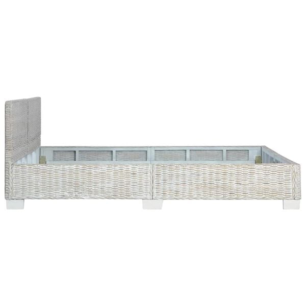 vidaXL Каркас ліжка Сірий 160x200 см Натуральний ротанг