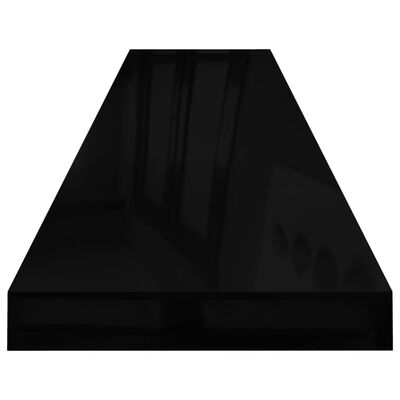 vidaXL Настінні полиці з прихованим кріпленням 2 шт Глянцевий чорний 120x23,5x3,8см МДФ