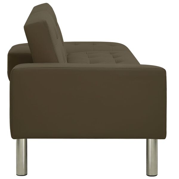 vidaXL Диван-ліжко Коричневий Штучна шкіра