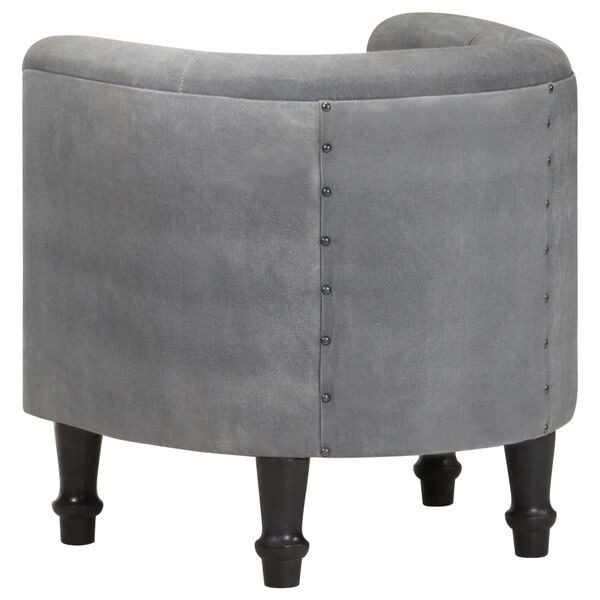 vidaXL Напівкругле крісло Чорний Шкіра/Масив дерева манго