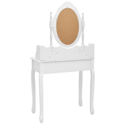 vidaXL Туалетний столик з табуретом Білий 75x69x140 см Павловнія