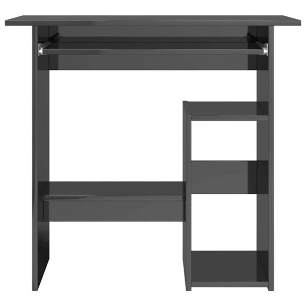 vidaXL Письмовий стіл Глянцевий сірий 80x45x74 см ДСП